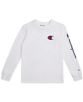 Champion Big Boys Long-Sleeve Signature Logo Graphic T-Shirt