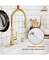 Casainc Pull Down Sprayer Kitchen Faucet with Touchless Sensor, Led