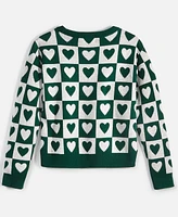 Epic Threads Little & Big Girls Checkerboard Heart Sweater, Created for Macy's