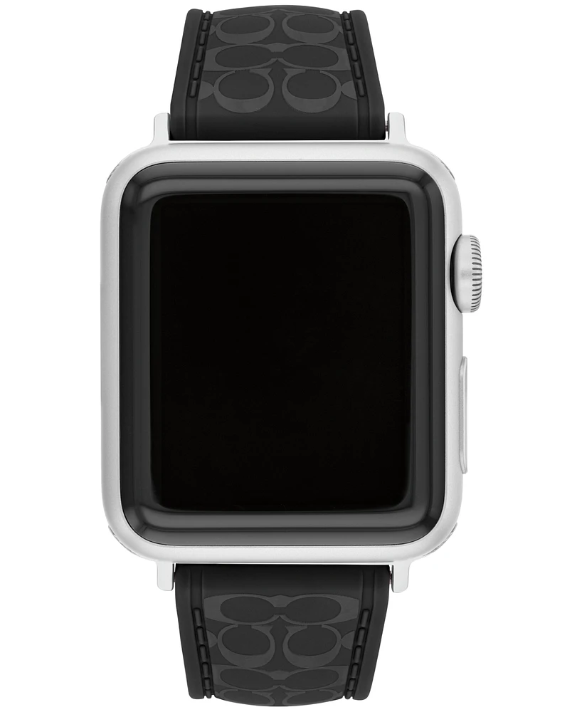 Coach Women's Black Silicone Apple Strap Watch 38mm, 40mm, 41mm