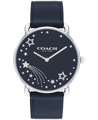 Coach Women's Elliot Navy Leather Strap Watch 36mm