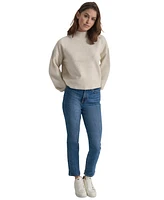 Dkny Jeans Women's Boxy Cropped Mock-Neck Sweater