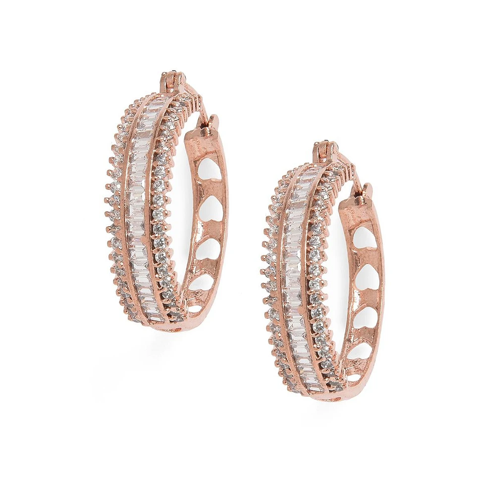 Sohi Women's Embellished Hoop Earrings