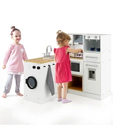 2-Pieces Wooden Kids Kitchen Playset with Light and Sound