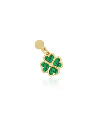 The Lovery Malachite Four Leaf Clover Charm 14K Gold