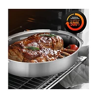 NutriChef Oval Roasting Pan / Roaster with Polished Rack and Stainless Steel Lid