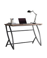 Kings Brand Furniture Haughton Writing/Laptop Desk, Black Metal & Walnut Wood