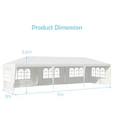 Sugift 10 x 30 Feet Canopy Tent with 5 Removable Sidewalls for Party Wedding