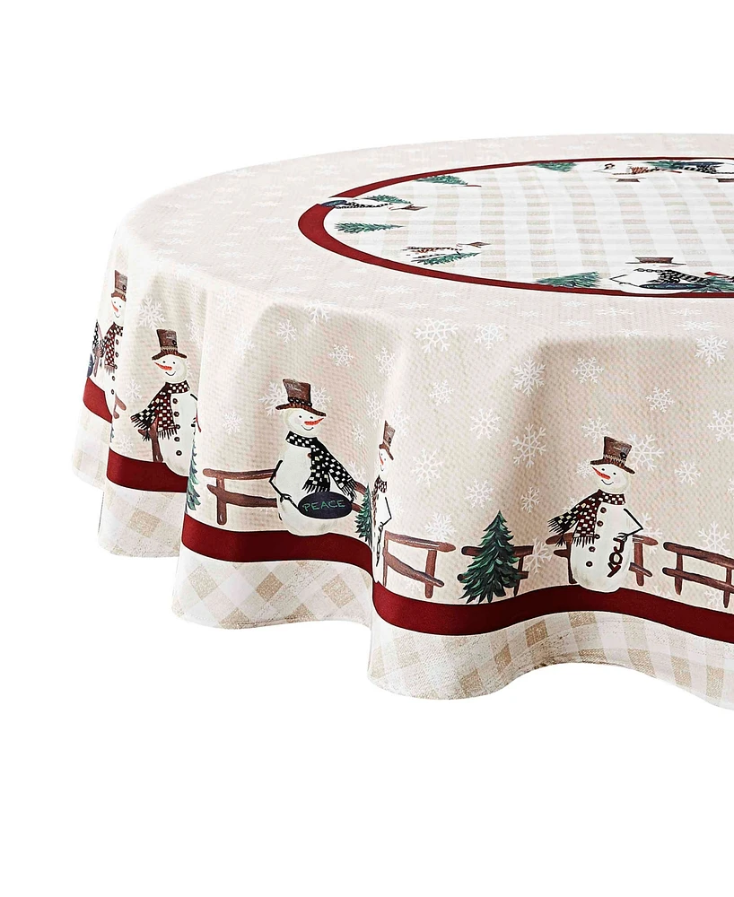 Avanti Country Snowman Polyester Tablecloth