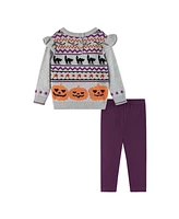 Andy & Evan Baby Girls Halloween Fair Isle Tunic Sweater Legging Set