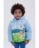 Bluey Toddler Girls Bingo Zip Up Winter Coat Puffer Jacket