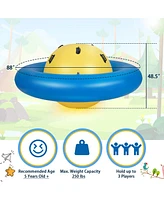 Costway 7.5 Ft Inflatable Dome Rocker Bouncer with 6 Handles Fun Outdoor Game