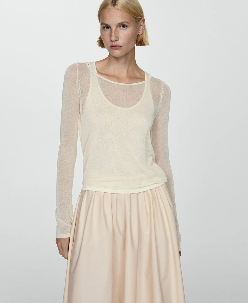 Mango Women's Pleated Midi Skirt