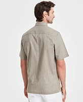 Alfani Men's Lobby Elevator Regular-Fit Stripe Button-Down Shirt, Created for Macy's