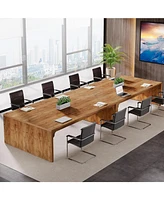 Tribesigns 13FT Conference Table, Large Rectangle Room Long Meeting Seminar Table Business Tables for 10-14 People (Two Tables)