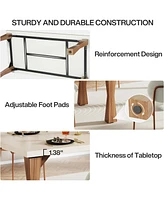 Tribesigns Modern Dining Table for 6-8 People, 70.87" Large Kitchen Table with Sturdy Legs, Rectangle Dinner Table Kitchen & Dining Room Furniture