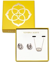 Kendra Scott Mother-of-Pearl Pendant Necklace & Hoop Earrings Set