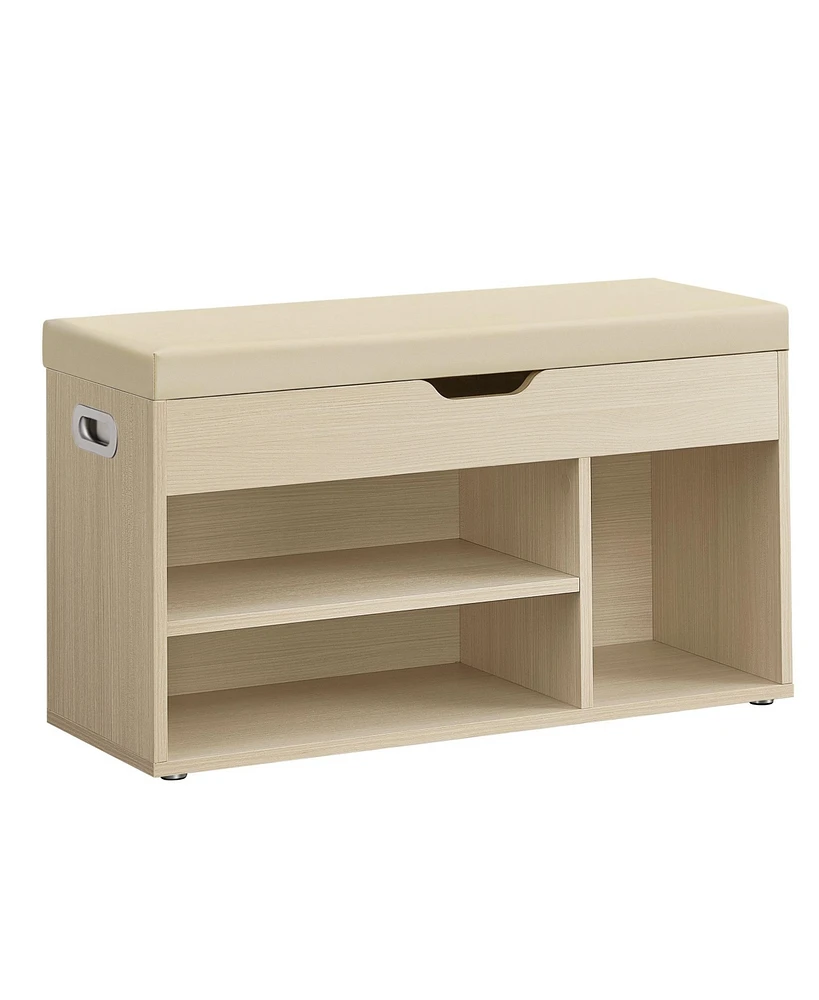 Slickblue Storage Bench with Cushion and Shoe Padded Seat for Stylish Organization