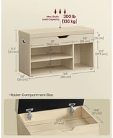 Slickblue Storage Bench with Cushion and Shoe Padded Seat for Stylish Organization