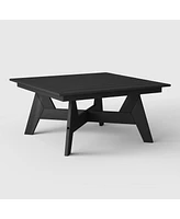 WestinTrends Modern Low Outdoor Patio Square Hdpe 37" Coffee Table