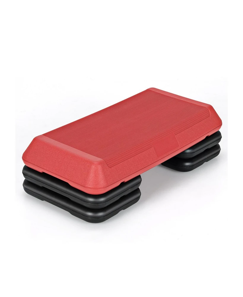 Skonyon 29 Inch Adjustable Workout Fitness Aerobic Stepper Exercise Platform-Red