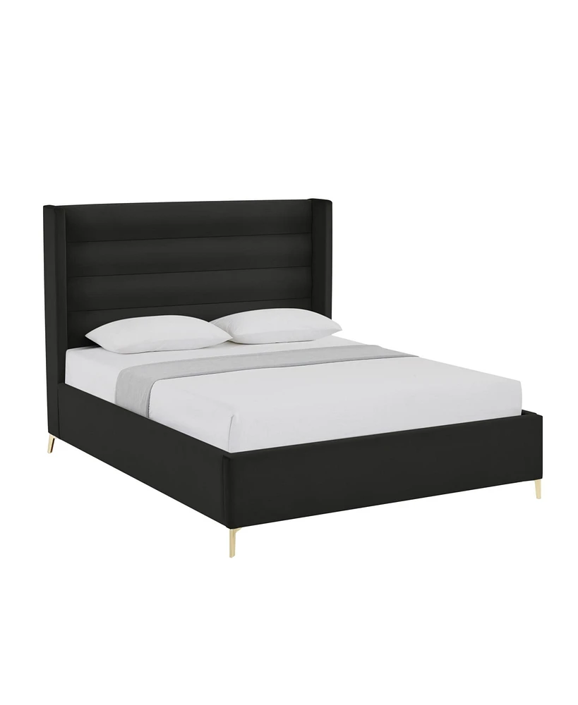 Inspired Home Kavion Velvet Platform Bed Queen