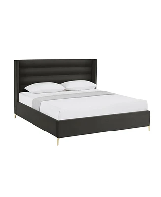 Inspired Home Kavion Velvet Platform Bed King