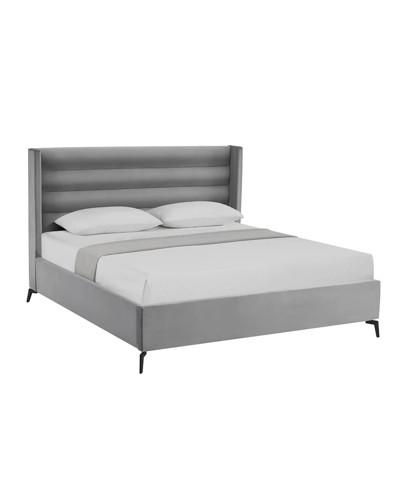 Inspired Home Kavion Velvet Platform Bed King