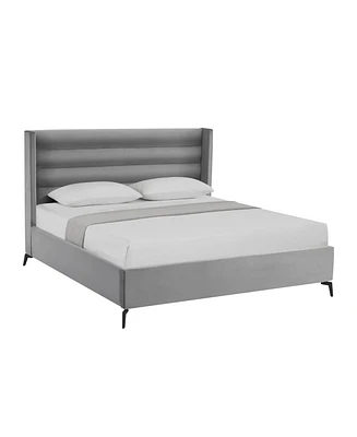 Inspired Home Kavion Velvet Platform Bed King