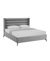 Inspired Home Kavion Velvet Platform Bed King