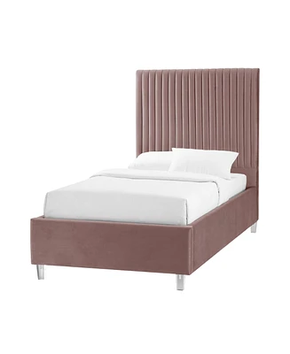 Inspired Home Catelyn Velvet Platform Bed Twin Xl size