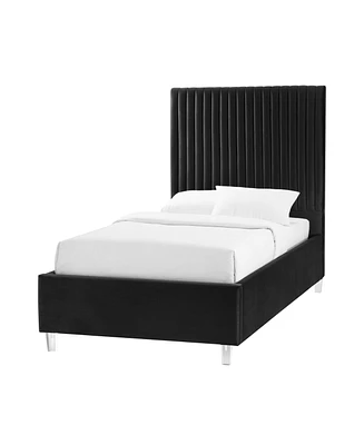 Inspired Home Catelyn Velvet Platform Bed Twin Xl