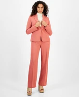 Bar Iii Women's Textured Crepe Single-Button Notched-Collar Blazer, Created for Macy's