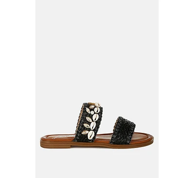 London Rag Shellfish Raffia Slip On Sandals