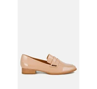 London Rag Winged Patent Pleather Penny Loafers