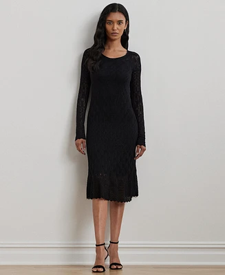 Lauren Ralph Women's Pointelle-Knit Long-Sleeve Dress