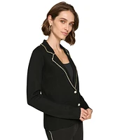 Karl Lagerfeld Paris Women's Rhinestone Cardigan Blazer