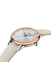 Tissot Women's Swiss Odaci-t Cream Leather Strap Watch 33mm