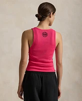 Polo Ralph Lauren Unisex Pink Pony Ribbed Cotton Tank