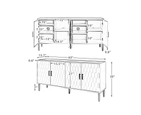 Hulala Home Kaletan Modern 63"Wide Sideboard with Adjustable Shelves