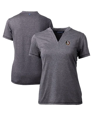 Cutter & Buck Women's Heather Charcoal Florida State Seminoles Forge Blade V-Neck Top