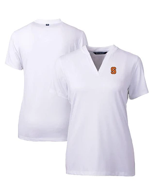 Cutter & Buck Women's White Syracuse Orange Forge Blade V-Neck Top