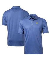 Cutter & Buck Men's Navy Michigan Wolverines Pike Banner Print Polo