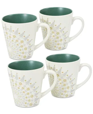 Noritake Dinnerware Set of 4 Colorwave Spruce Holiday Mugs