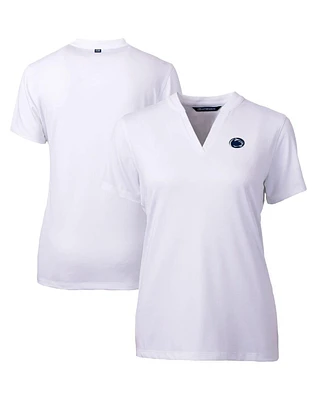 Cutter & Buck Women's White Penn State Nittany Lions Forge Blade V-Neck Top