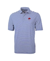 Cutter & Buck Men's Royal Buffalo Bills Throwback Logo Virtue Eco Pique Stripe Polo