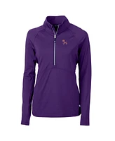 Cutter & Buck Women's Purple Clemson Tigers Adapt Eco Knit Stretch Half-Zip Pullover Top