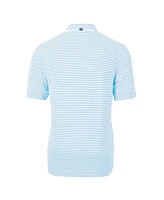 Cutter & Buck Men's Blue Carolina Panthers Helmet Virtue Eco Pique Stripe Polo