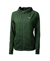 Cutter & Buck Women's Hunter Green Philadelphia Eagles Gridiron Classics Logo Adapt Eco Knit Hybrid Full-Zip Hoodie