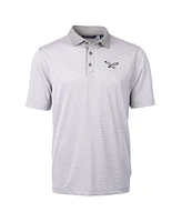 Cutter & Buck Men's White/Gray Philadelphia Eagles Virtue Eco Pique Micro Stripe Polo